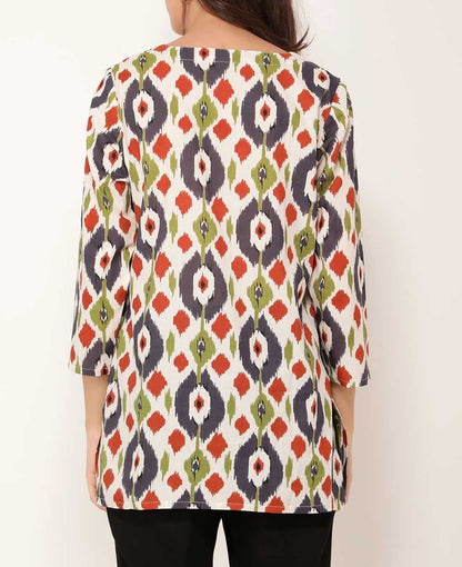 Tropical Geometry Lightweight Cotton Tunic Top